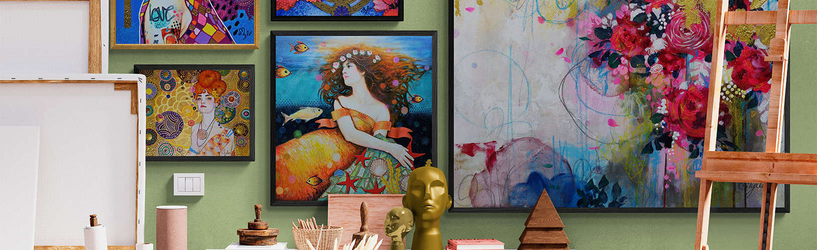 Peintures d'artiste Amy Lee avec des styles vibrants et expressifs, parfaits pour la décoration intérieure.