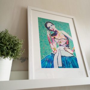 Affiche artistique couleur, peinture contemporaine, décoration murale pop & mode.